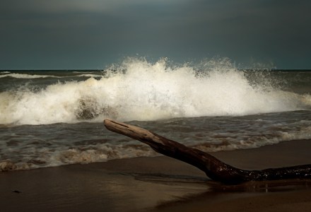 Lake Wave in Moonlight