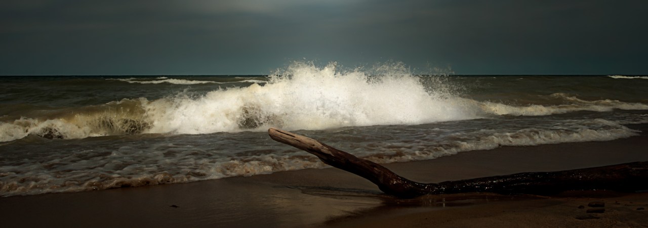 Lake Wave in Moonlight