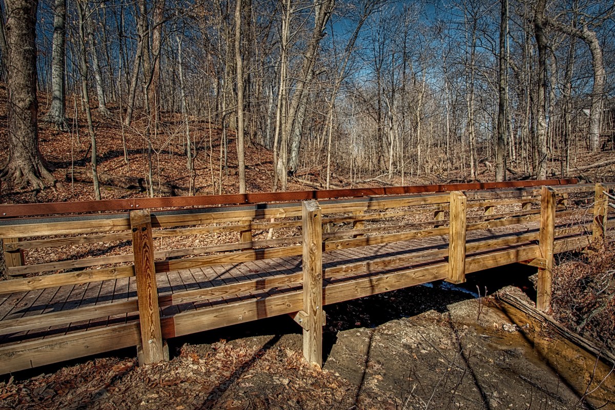 New Trail Bridge in April