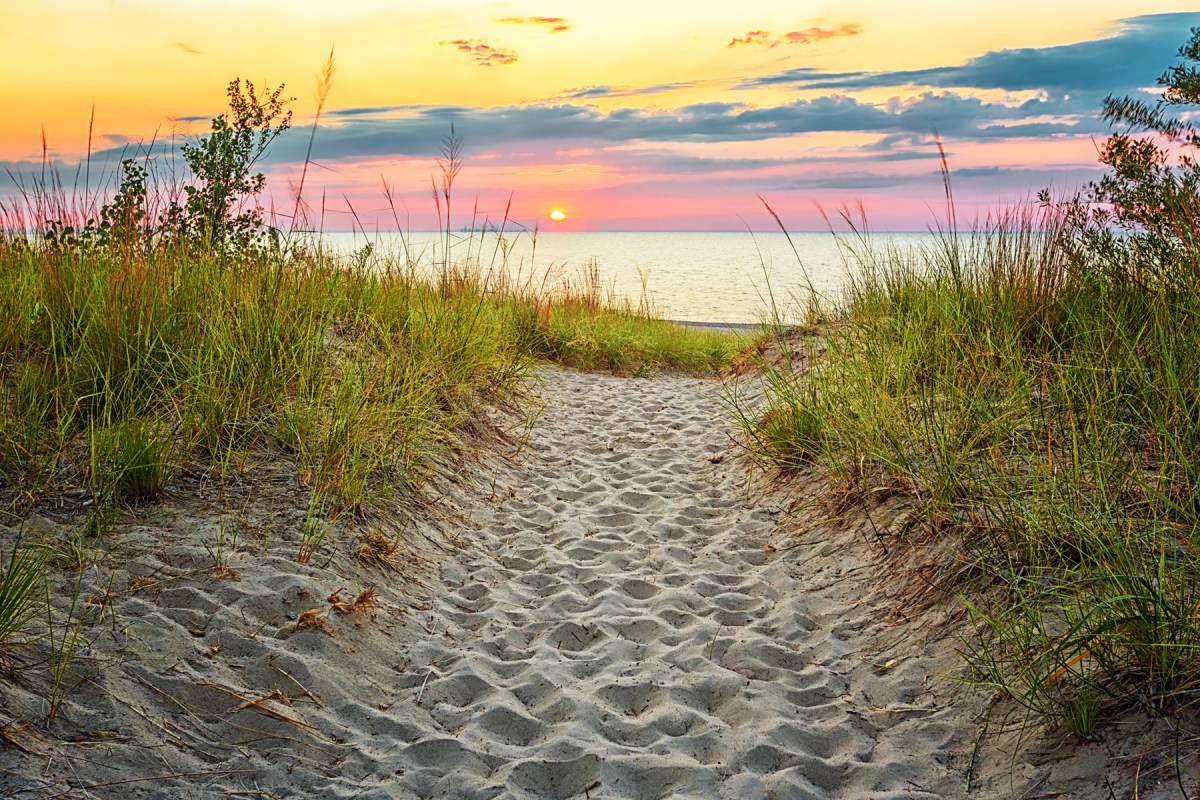 Trail to Kemil Beach at Sunset