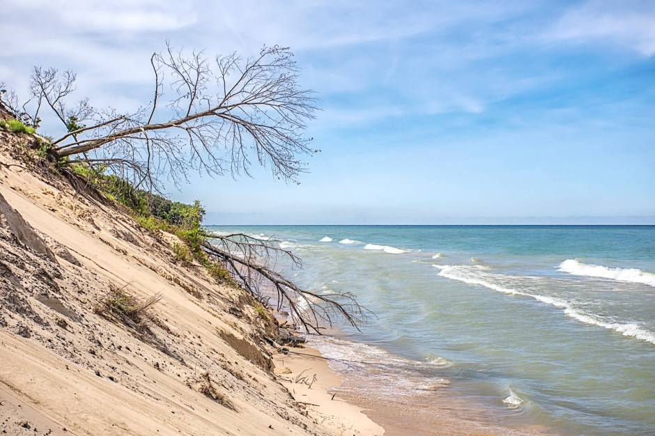 Waves Wash Away Central Beach