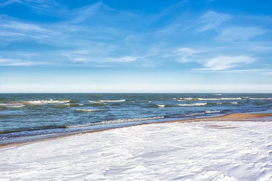 Dudley Beachfront After Overnight Snow